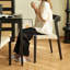 Chaise d'appoint à lattes noires (ensemble de 2)