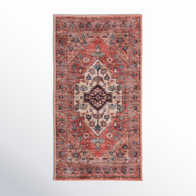 Lisle Machine Washable Persian Rust Multicolor Area Rug