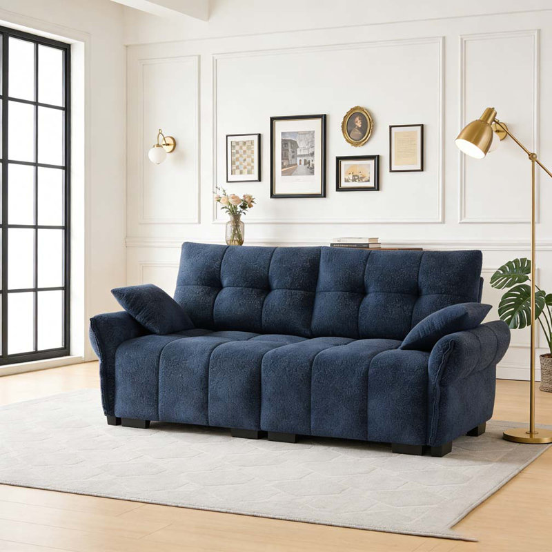 Canapé à deux places de qualité supérieure - Design ergonomique avec coussins en mousse haute résilience, revêtement en tissu de chenille moderne