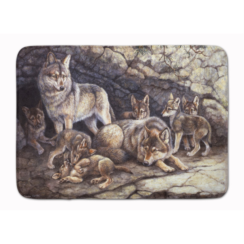 Tapis pour salle de bain à mousse mémoire wolves par the cabinet