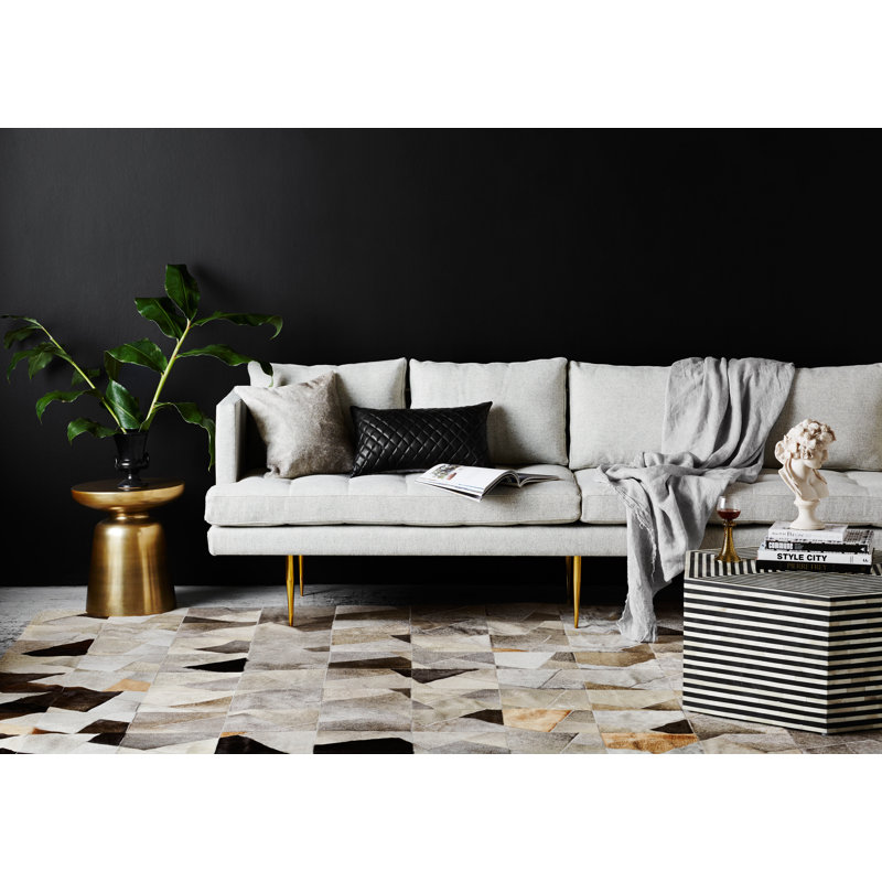 Faceta Cowhide Abstract Area Rug, Rectangle 2' x 3'