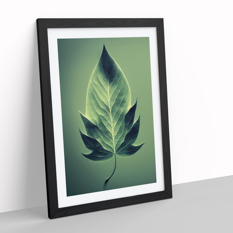 Single Plant Leaf No.1 - Framed Print, Black Framed, 64cm H x 46cm W x 2cm D