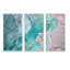Turquoise abstrait marbré - 3 pièces, reproduction sur toile flottante-476292785-476292784
