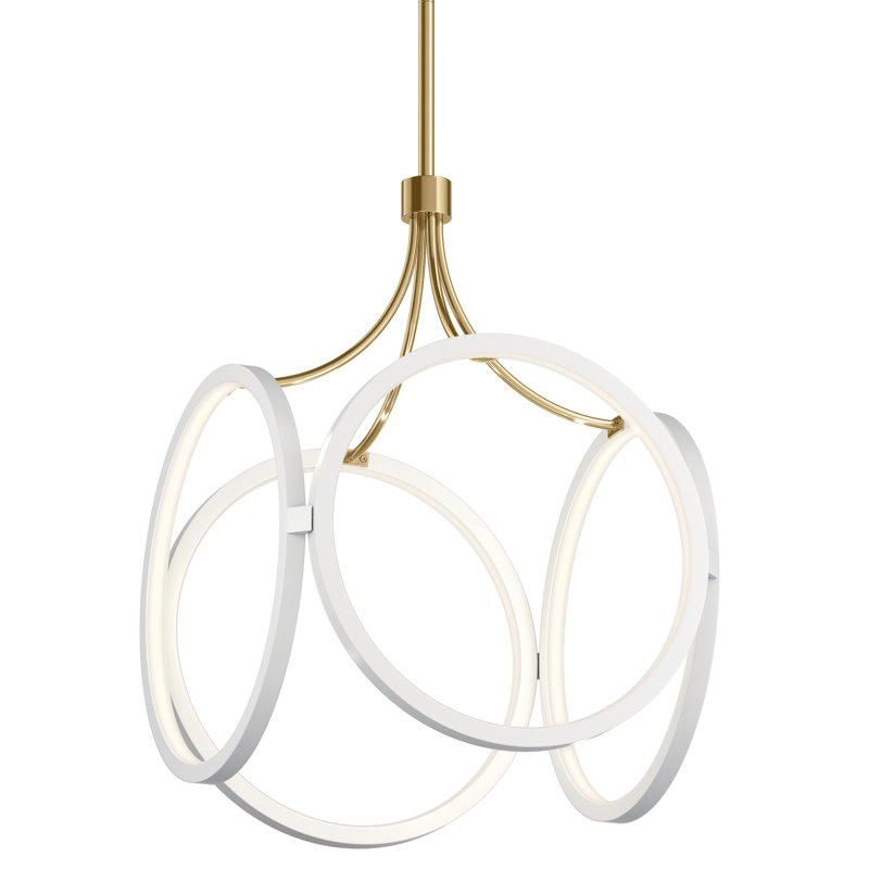 Nikiki 1 - Light LED Unique/Statement Pendant, White, 58" H x 14" W x 14" D