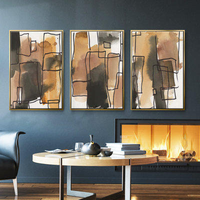 Ensemble de 3 pièces encadrées sur toile Retro Vibe I
