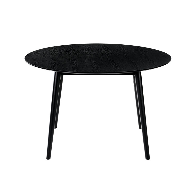 Table de salle à manger Chardai avec pieds en bois et arrondis, brun, Noir, L 42 po x L 42 po