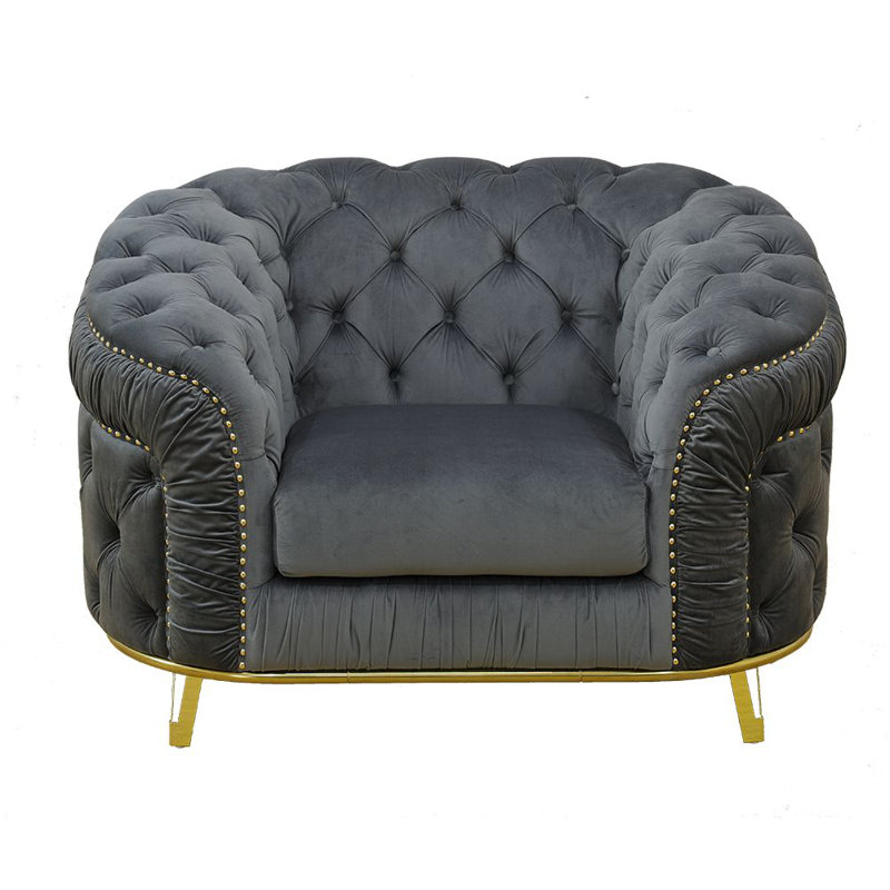 Chaise de salon 48 po, Microfibre/microsuède gris