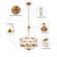 Luminaire suspendu perlé 4 lumières Boho Farmhouse