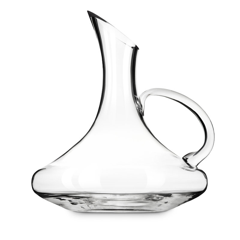 Hand-Blown Glass Wine Decanter with Handle, 52 oz