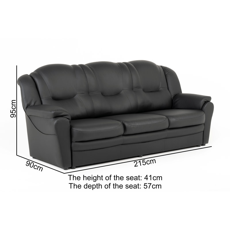 3 Seater Sofa Faux Leather