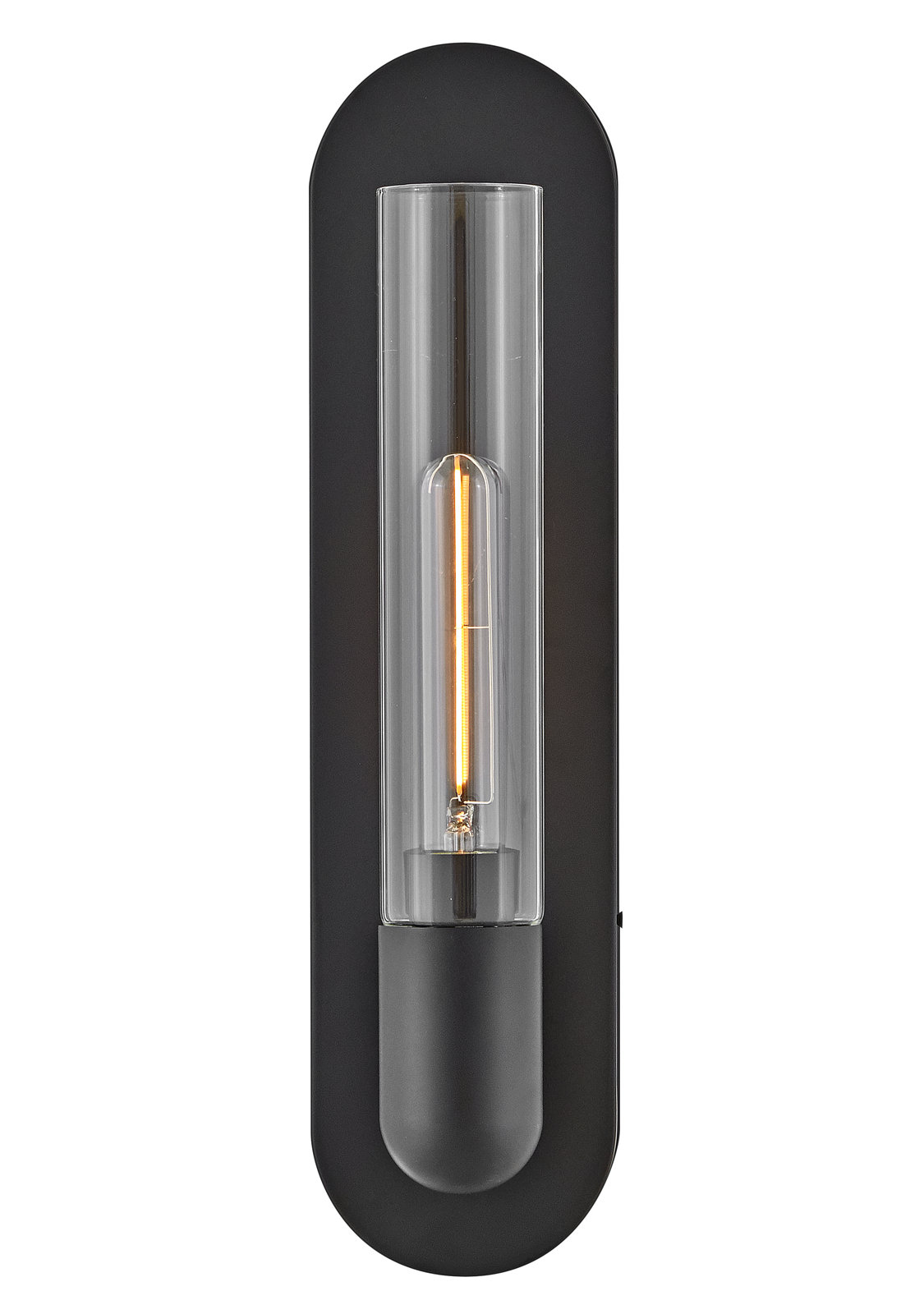 Scout Single Light Glass Dimmable Flush Mounted Sconce, Black
