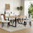Modern Rectangular Dining Table Set For 6| 71″ Wood & Metal Table With Chairs-349014566-349014561-351118909