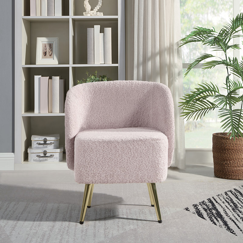 Fauteuil de coiffeuse Chyenne, Mélange de polyester rose poussiéreux