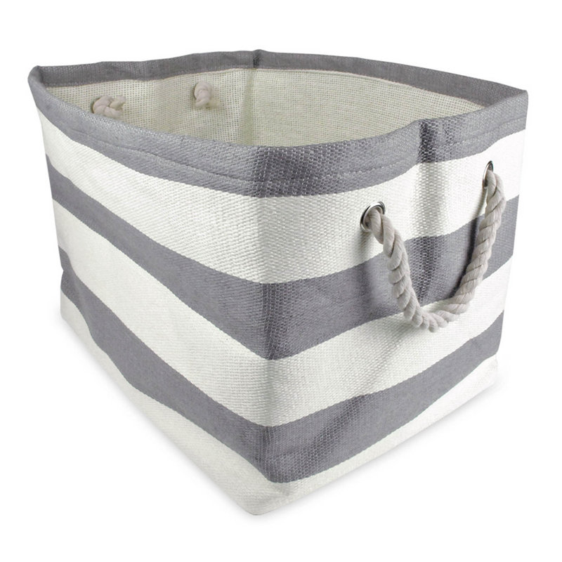 Panier en tissu rayé Haines