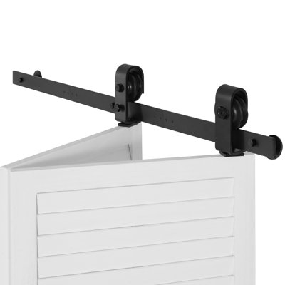 Bi-Folding Sliding Barn Door Hardware Track Kit for Two Doors