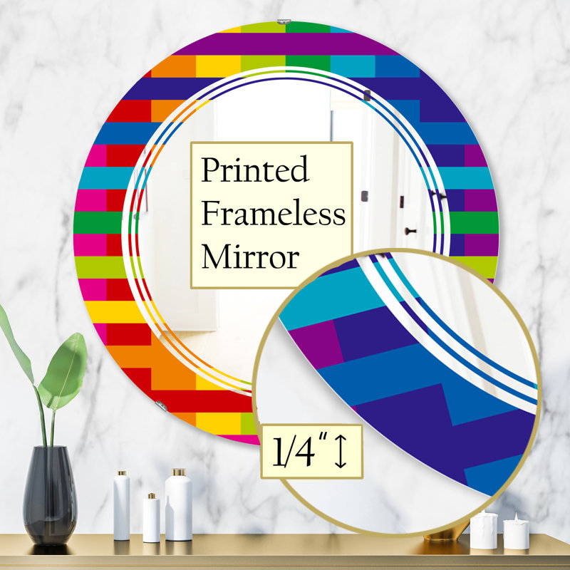 Miroir mural d’espace géométrique iii, H 31,5 po x l po