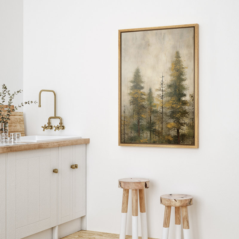 Pin, forêt, style champêtre, illustrations boisées, campagne française rustique, Naturel, H 24 po x l 16 po