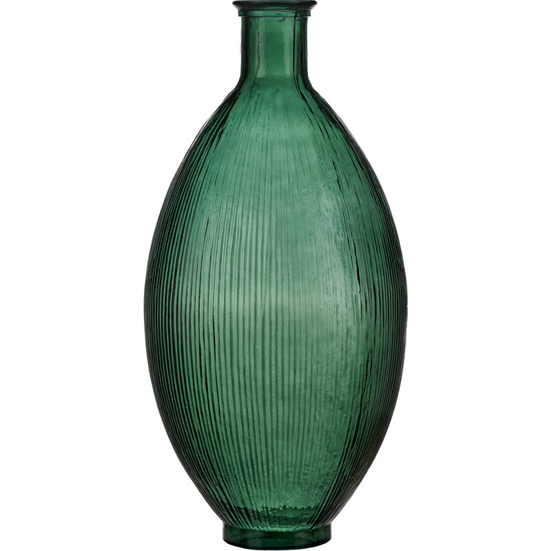 Handmade Glass Floor Vase, Sea Green
