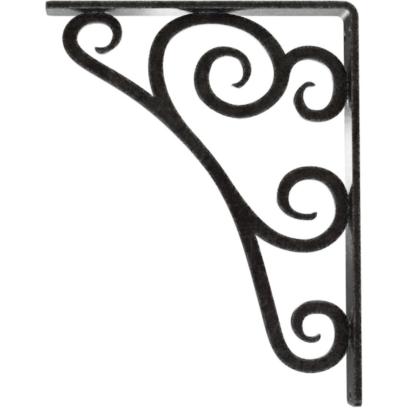 Support en fer forgé Tristan, Étain antique, H 10 po x l 1,5 po x P 7,5 po