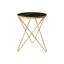 Round Side Table for Living Room, Black Gold Coffee Table