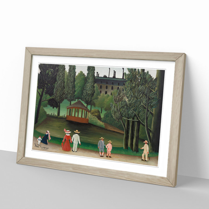 View of Montsouris Park by Henri Rousseau - Picture Frame Painting, Oak, 27cm H x 36cm W x 2cm D