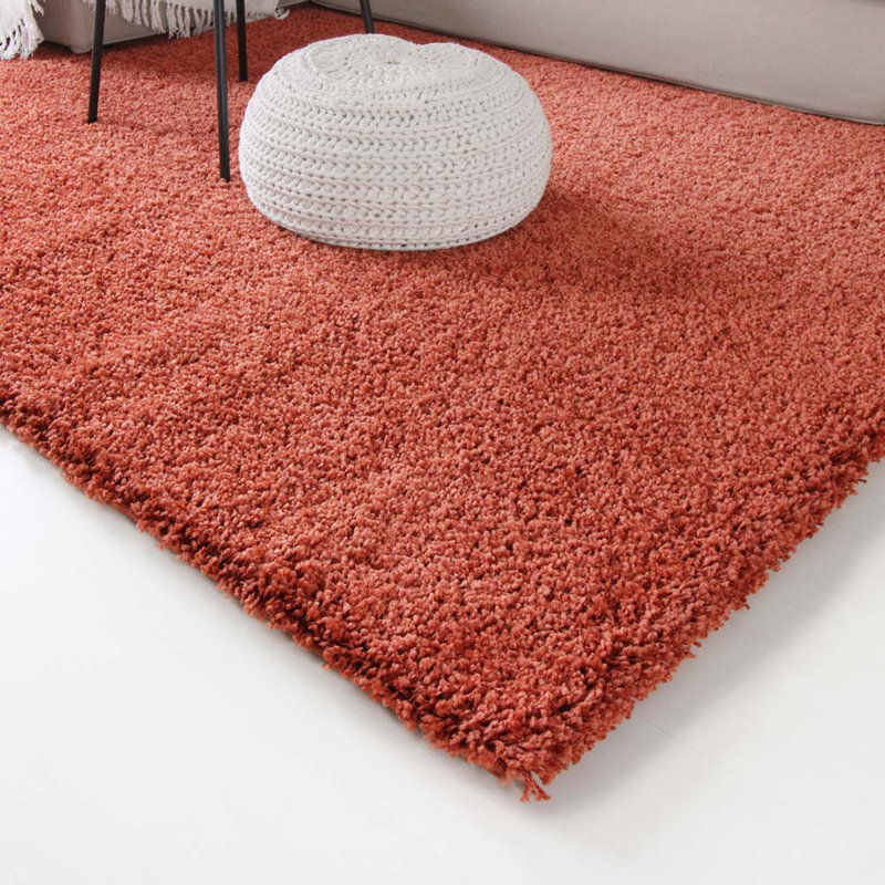 Aloysia High Pile Shaggy Terracotta Rug, Rectangle 240 x 340cm