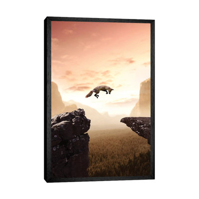 The Jumping Fox by Zenja Gammer - Print on Canvas