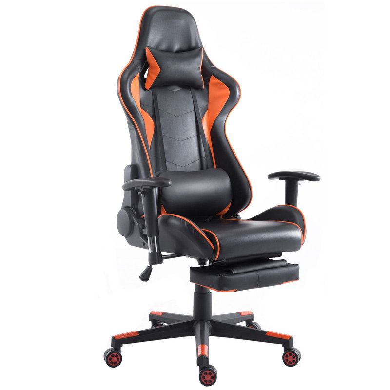 Ebern Designs Adjustable Headrest and Reclining PC & Racing Game Chair