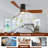 LED Indoor/Outdoor Flush Mount Matte Ceiling Fan With Wood Blades, 6-Speed DC Remote Control-935088648