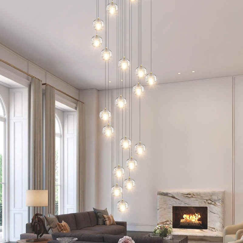 Daivelis 20 - Light Stainless Steel Chandelier, Gold, 150" H X 23.6" W X 23.6" D
