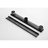 24 Inches Linear Shower Drain With Removable Quadrato Pattern Grate, 304 Stainless Shower Drain Included Hair Strainer And Leveling Feet, Flange