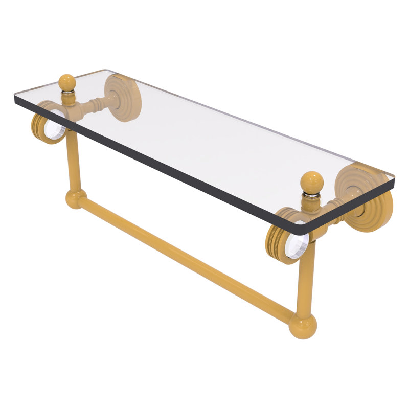 Tablette flottante avec barre à serviettes Pacific Grove, H 6,4 po x l 16 po x P 5,125 po, Or espagnol