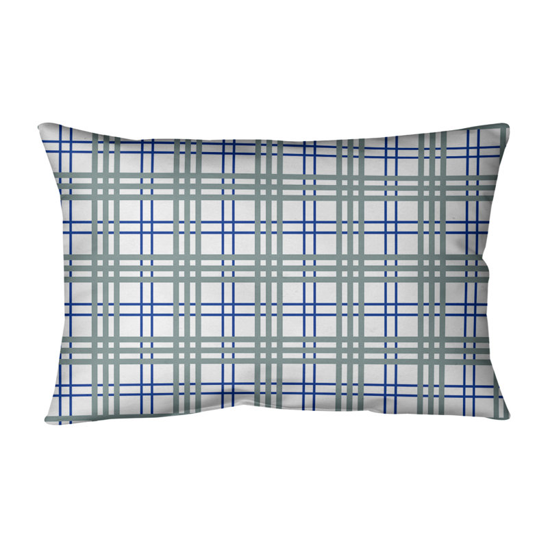 Housse de coussin et insert rectangulaires Luxury, Blanc / bleu royal / argent vert, Cuir / Suède