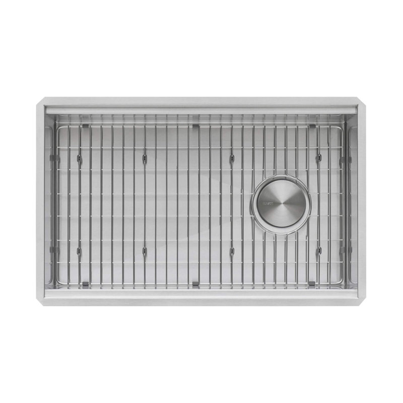 Ruvati 27-inch Workstation Slope Bottom Offset Drain Undermount 16 Gauge Kitchen Sink, Stainless Steel