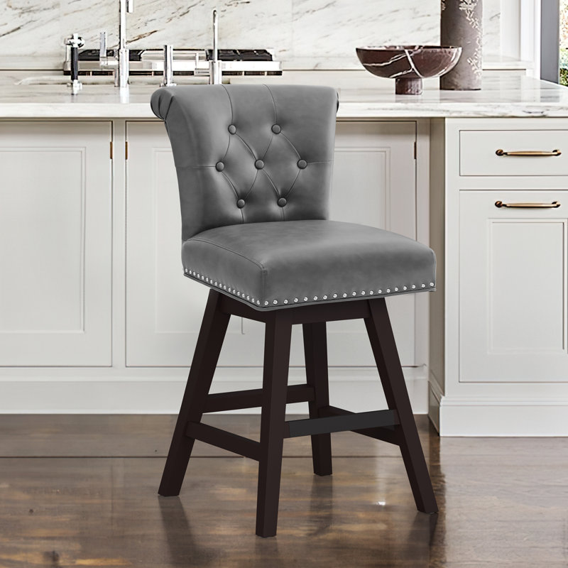Tabouret de comptoir pivotant 26 po Armella, Gris