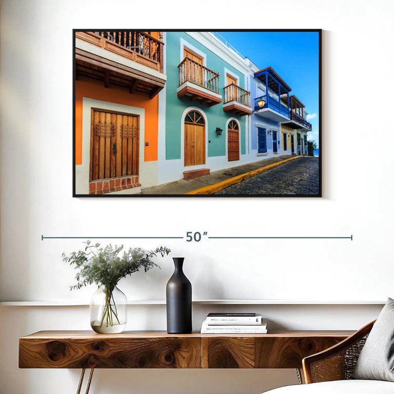 San Juan Street, Floating Frame Black, 40" X 27"