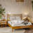 Oliver Solid Wood Platform Bed with Rattan Headboard-359415753-360424246