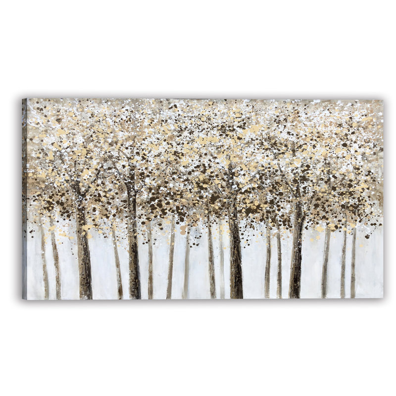 Golden Forest - reproduction d'art sur toile tendue, H 20 po x l 40 po x P 2 po