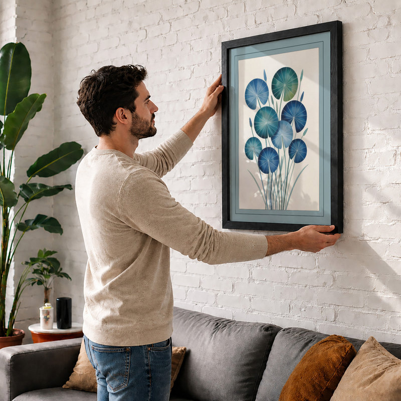 Lily Pad Bouquet Botanical - Framed Print, Unframed, A1 - 84.1 x 59.4 cm