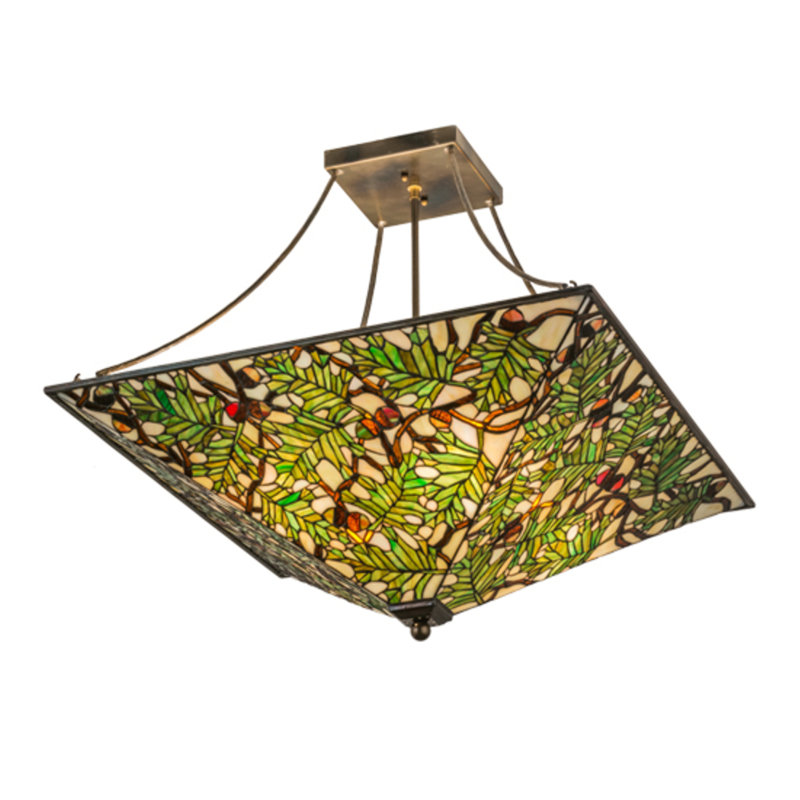 Acorn And Oak Leaf 4 - Light Semi Flush Mount