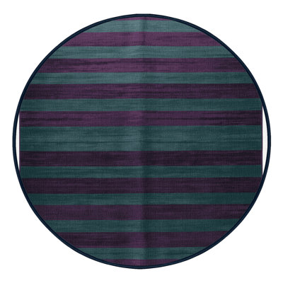 Machine Washable Horizontal Stripes Purple Area Rug