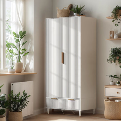 Wardrobe Armoire 2 Door 1 Drawer