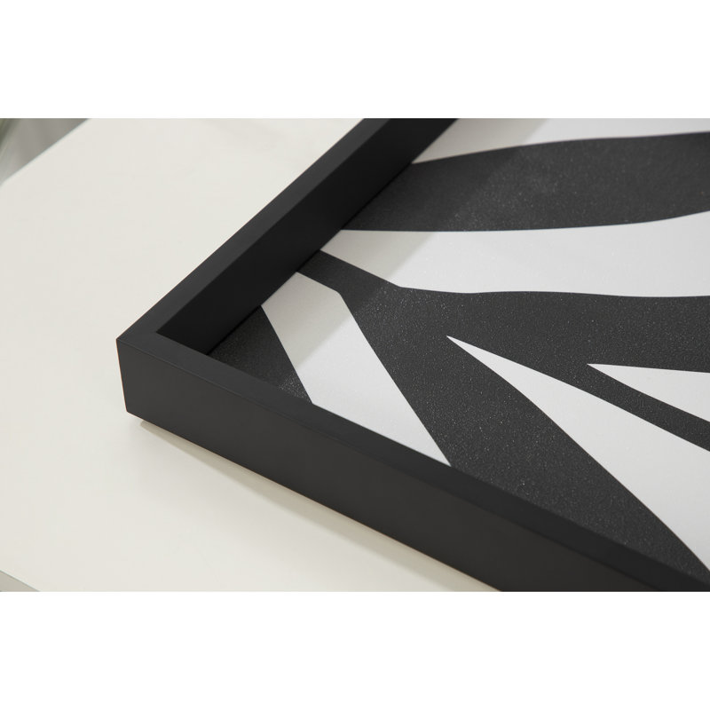 Plateau décoratif en bois pour repose-pieds / table basse 13 "x 19" Jaran avec 'Modern Botanical Neutral Abstract 1'
