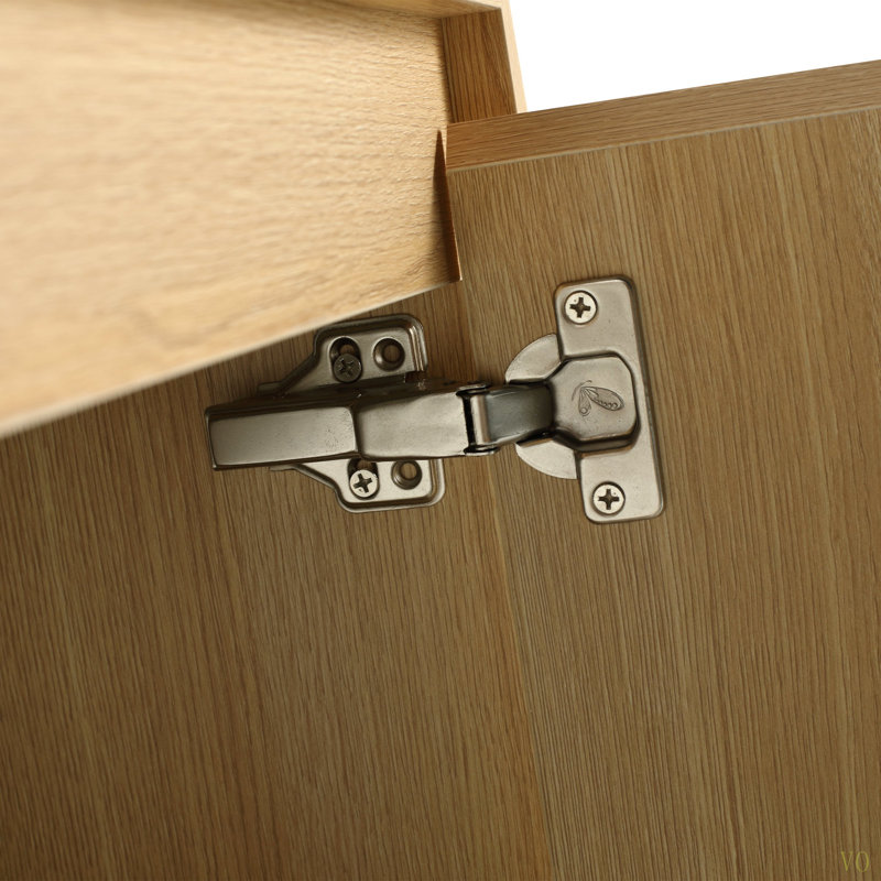Ensemble de meuble-lavabo 36 po avec lavabo simple en résine, ensemble d'armoires de rangement modernes 2 portes, bois massif multicouche