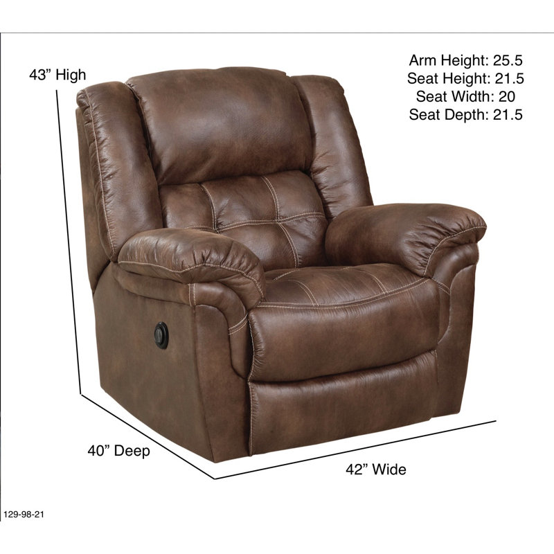 Fauteuil inclinable rembourré Sadonia, Brun