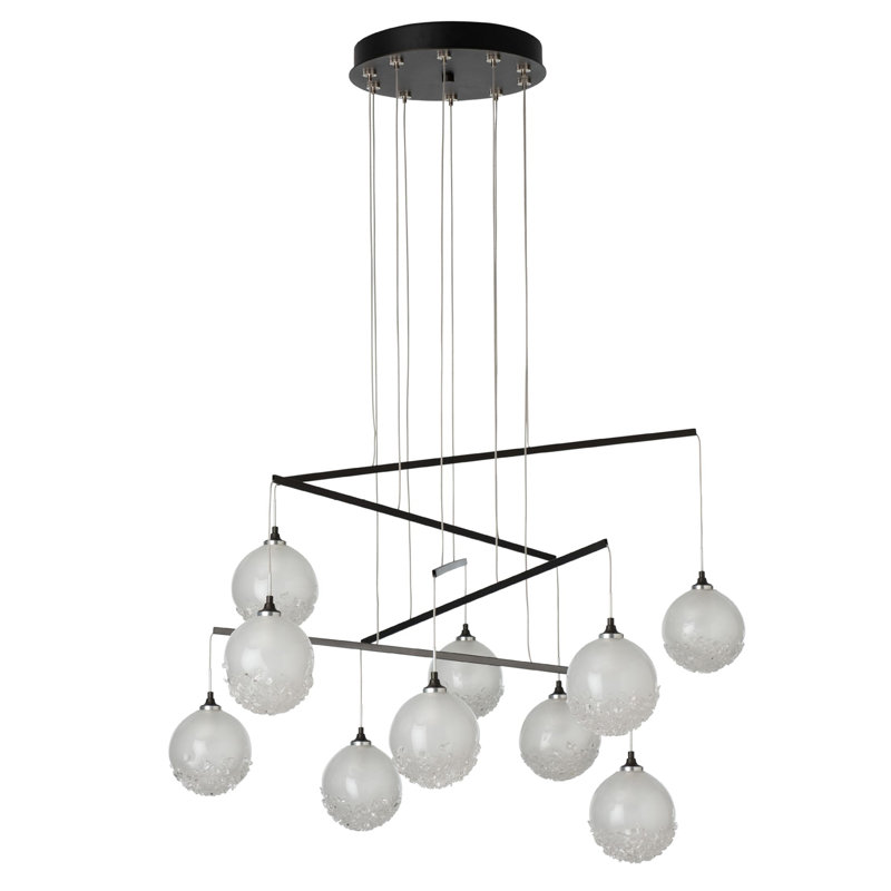 Fritz Globe 10-Light Mobile Pendant - Modern Brass - Standard Overall Height, Oil Rubbed Bronze, 141"