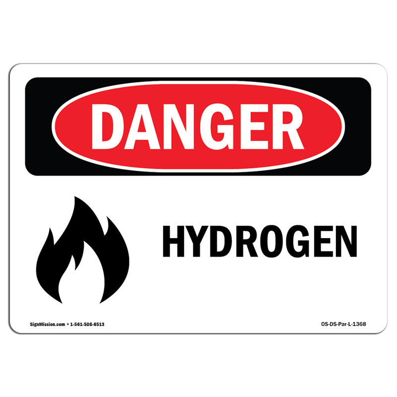 Enseigne en aluminium hydrogéné 12 x 18, H 12 po x l 18 po x P 0,1 po
