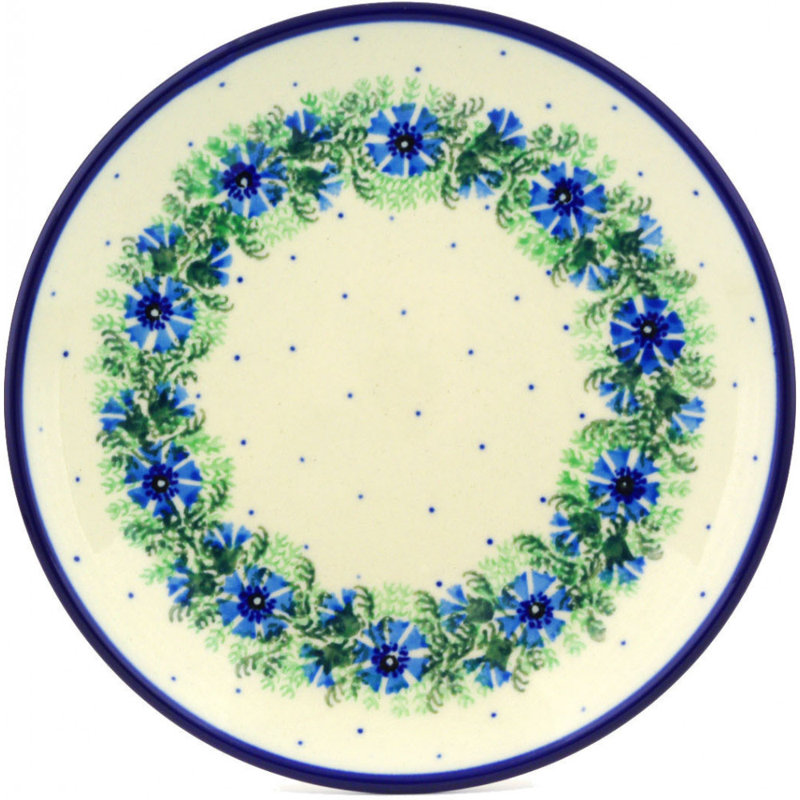 Couronne de poterie polie bleue 8 po