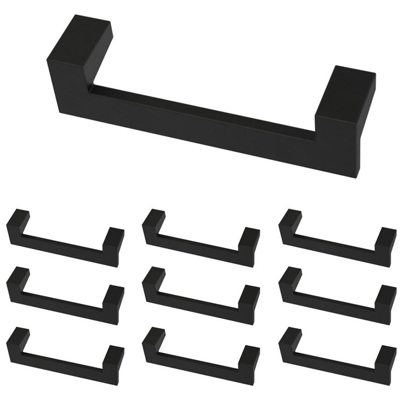3-3/4" Mirrored Pull Flat Black