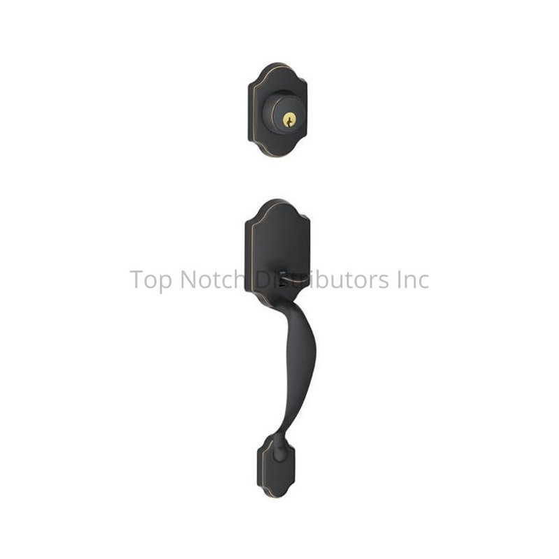 Exterior Portion Handleset and Deadbolt (Interior Portion Sold Separately), Aged Bronze